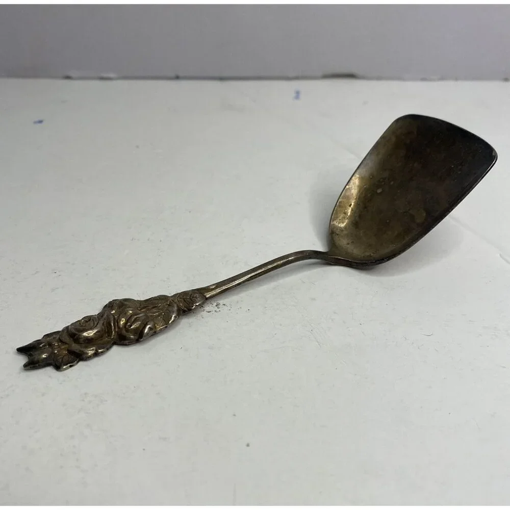 Reed & Barton Rose Leaf Silver Plated Shovel Sugar Spoon Collectible Vintage